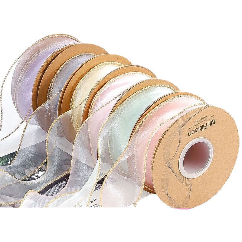 Chiffon Ribbon Spool Manufacturer - 4cm Sheer Organza for Crafts Floral Bouquets Wedding Car Party Decorations
