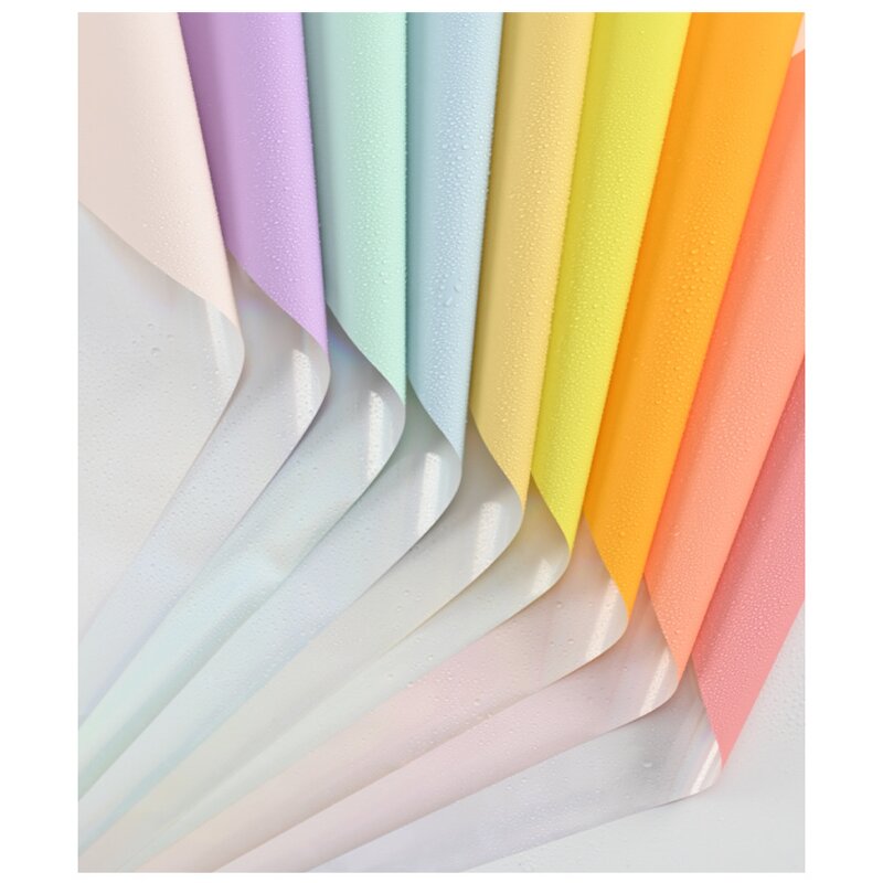 PVC Coated Flower Wrapping Paper Manufacturer - Wholesale 10 Sheets Rainbow Hard Candy Waterproof Florist Supplies for Gift