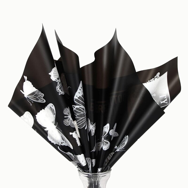 Butterfly Flower Wrapping Paper Manufacturer - 20 Sheets Waterproof Florist Bouquet Supplies DIY Crafts Gift Packaging