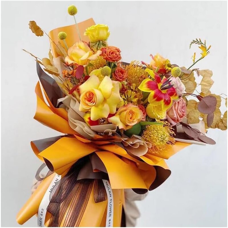 Flower Wrapping Paper Manufacturer - Wholesale Double-sided Solid-color Waterproof Korean-style Floral Bouquet Wrapping