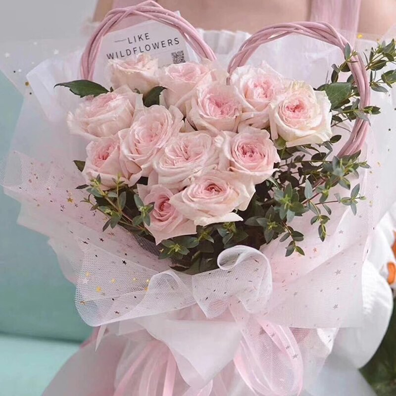 Floral Wrapping Mesh Manufacturer - Korean Style Soft Polyester Gilding Star Moon Net Yarn Bouquet for Gift Packaging