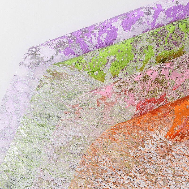 Floral Art Gilded Bouquet Wrapping Mesh Manufacturer - Wholesale Korean Gauze Sequin Polyester for Gift Packaging