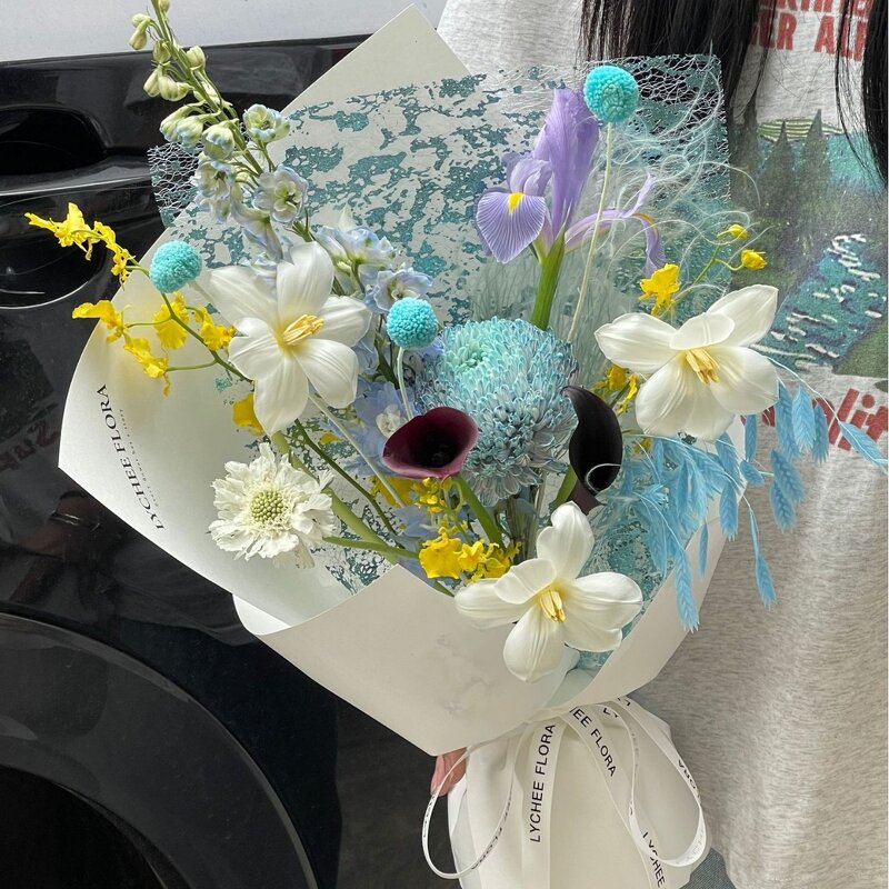 Floral Art Gilded Bouquet Wrapping Mesh Manufacturer - Wholesale Korean Gauze Sequin Polyester for Gift Packaging