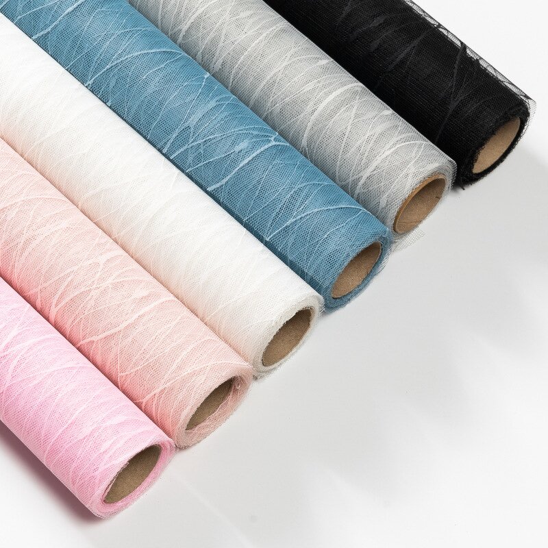 Floral Lace Mesh Wrap Manufacturer - Korean Soft Polyester Paper Roll Florist Supplies for Bouquets and Gift Wrapping