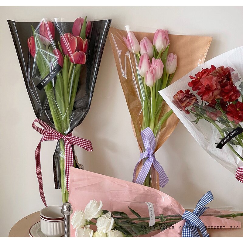 Kraft Brown Floral Wrapping Paper Bag Manufacturer - for Flower Bouquets Mother's Day Graduation Gift Packing Ribbon Bulk Sleeves