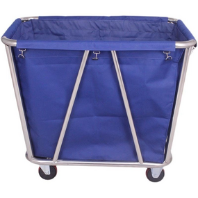 Cleaning Cart Manufacturer - Hotel Service Reinforced Stainless Steel with Plastic Linen Conical for Laundry Service