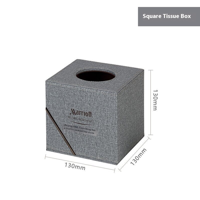 PU Leather Hotel Amenities Manufacturer - Factory Direct Eco-Friendly European Gray Notepad Trash Can Tissue Box for Commercial Office Hotel