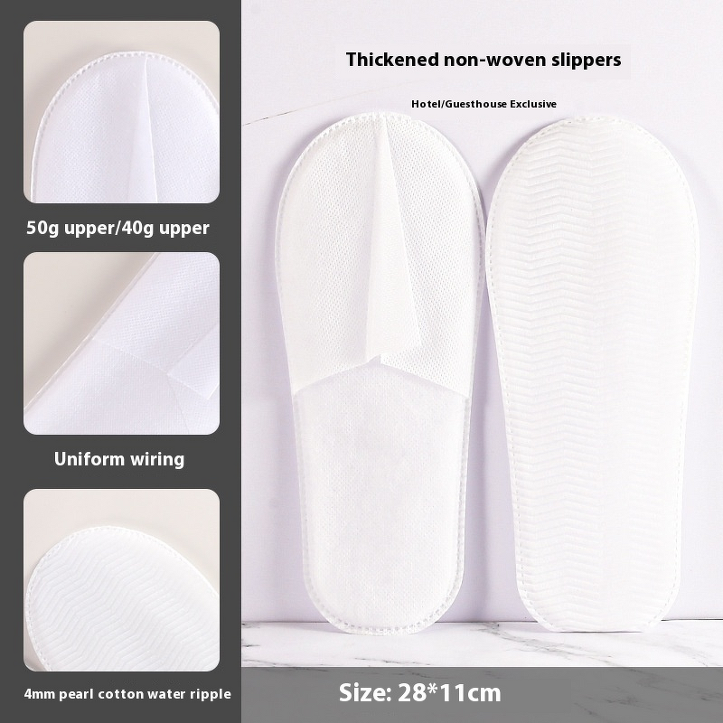 Disposable Slippers Manufacturer - Wholesale Eco-Friendly Hotel Amenities Thickened Non-Woven Fabric High Foam Slippers for Guests Comb