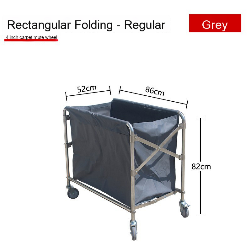 Linen Cart Manufacturer - Hotel Stainless Steel Folding Trolley Hand-Pushed Cleaning Service for Guest Room Entrance