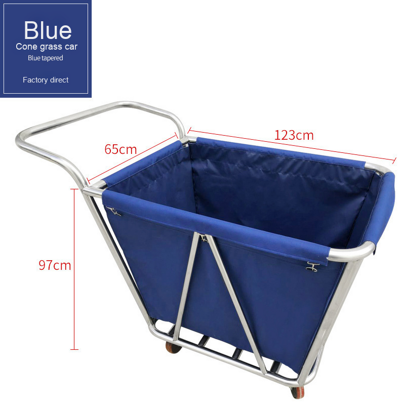 Linen Cart Manufacturer - Thickened Conical Stainless Steel Disassembly Assembly Collection Cart for Hotel Restaurant Guest Room Laundry