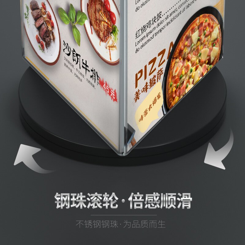 Acrylic Menu Stand Manufacturer - Luxury Double-Sided Dust-Proof Tabletop Display for Hotel Dining/Food Court Laser Cut Custom