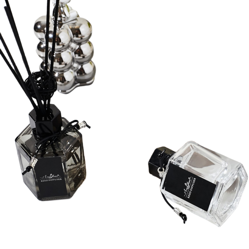 Reed Diffuser Manufacturer - Hot Sale Black Color with Fiber Sticks Fragrance Aroma Air Freshener for Home Wellness for Hotel Amenities