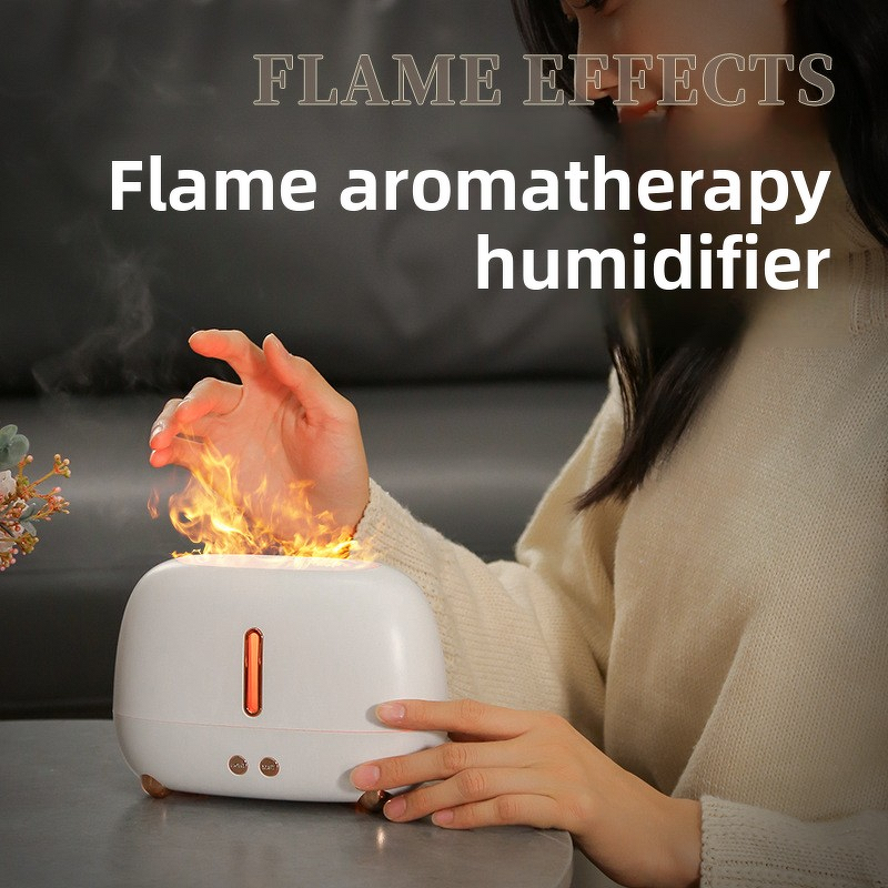 Ultrasonic Atomizer Manufacturer - Seven Color Gradient Creative Mute Household Aromatherapy Flame Humidifier with USB Power 1-Year Warranty