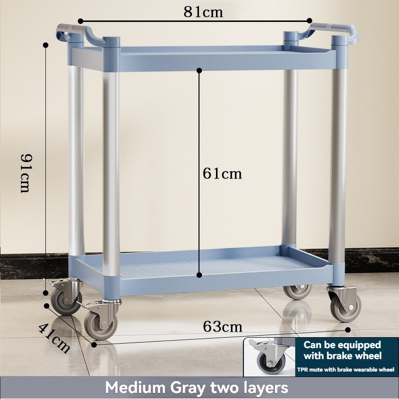 Dining Car Manufacturer - Double Decker Restaurant Utensil Collection Room Service Car Hotel Supplies Service Plastic Cleaning Car