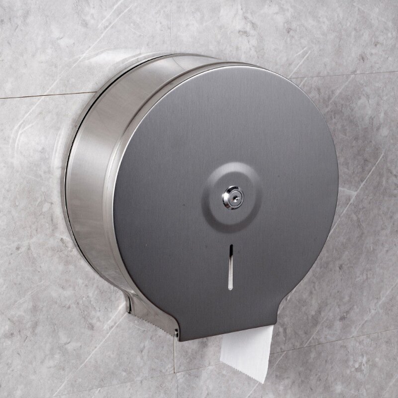Roll Paper Box Manufacturer - Hotel Stainless Steel Large Wall Mounted Toilet Paper Box Public Toilet Waterproof Roll Paper Rack Tissue Box
