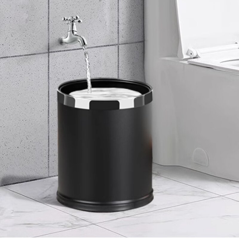 Plastic Trash Bin Manufacturer - Guest Room Round Double-Layer - Durable