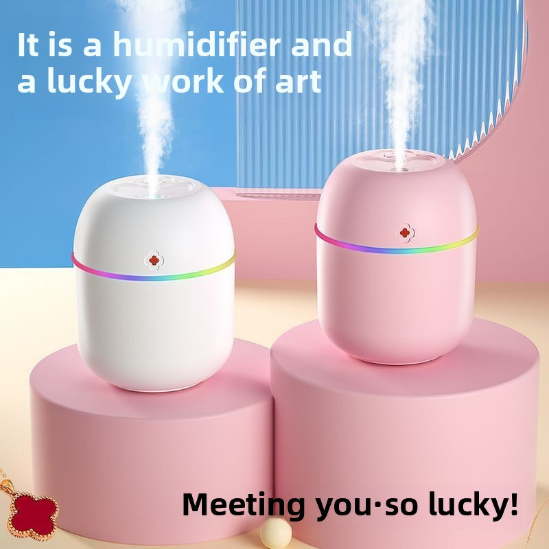 USB Diffuser Manufacturer - Mini Lucky Clover X5 Portable Office Desk Humidifier Silent Humidification 5V Power Household Plastic Humidistat