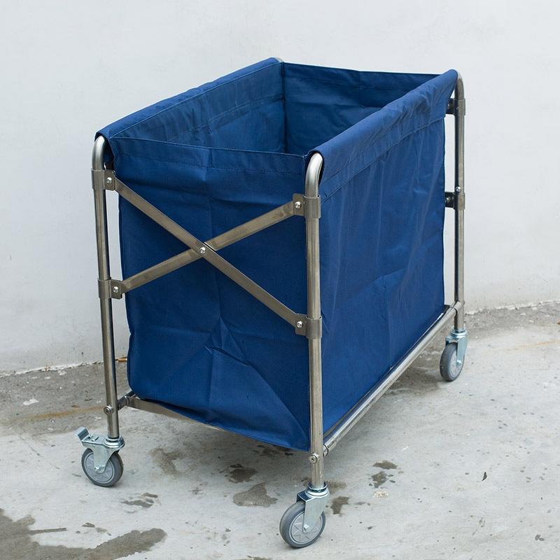 Linen Laundry Cart Manufacturer - The Hotel Collects with Thickened Conical Stainless Steel Lining for Recycling Services