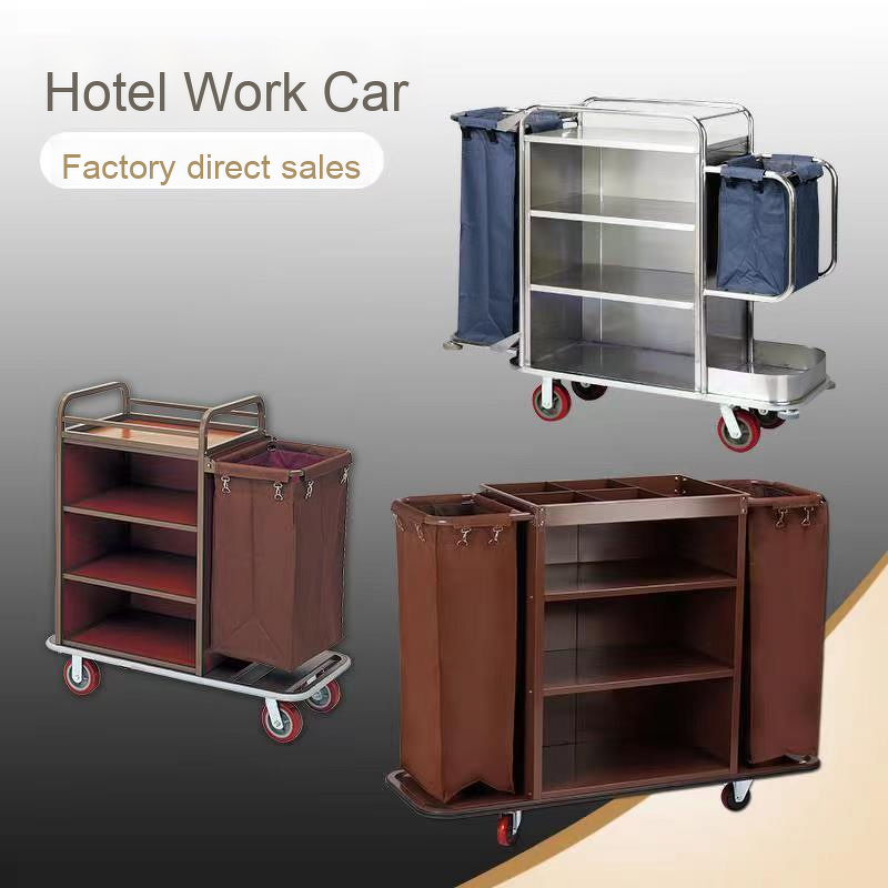 Housekeeping Trolley Manufacturer - Hotel Plastic and Metal Linen Cart for Work Cleaning & Storage Service for Guesthouses & Offices