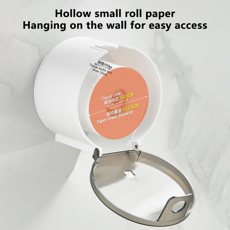 Roll Paper Box Manufacturer - Small Toilet Waterproof Cute Cylindrical Tissue Tube Toilet Wall Mounted Tissue Box Paper Tissue Box White