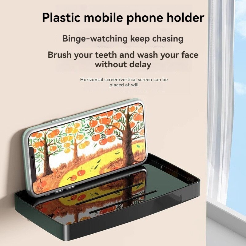 Bathroom Storage Rack Manufacturer - Wall-Mounted with Toilet Phone Holder Embedded Tray and Mobile Phone Stand for Hotels