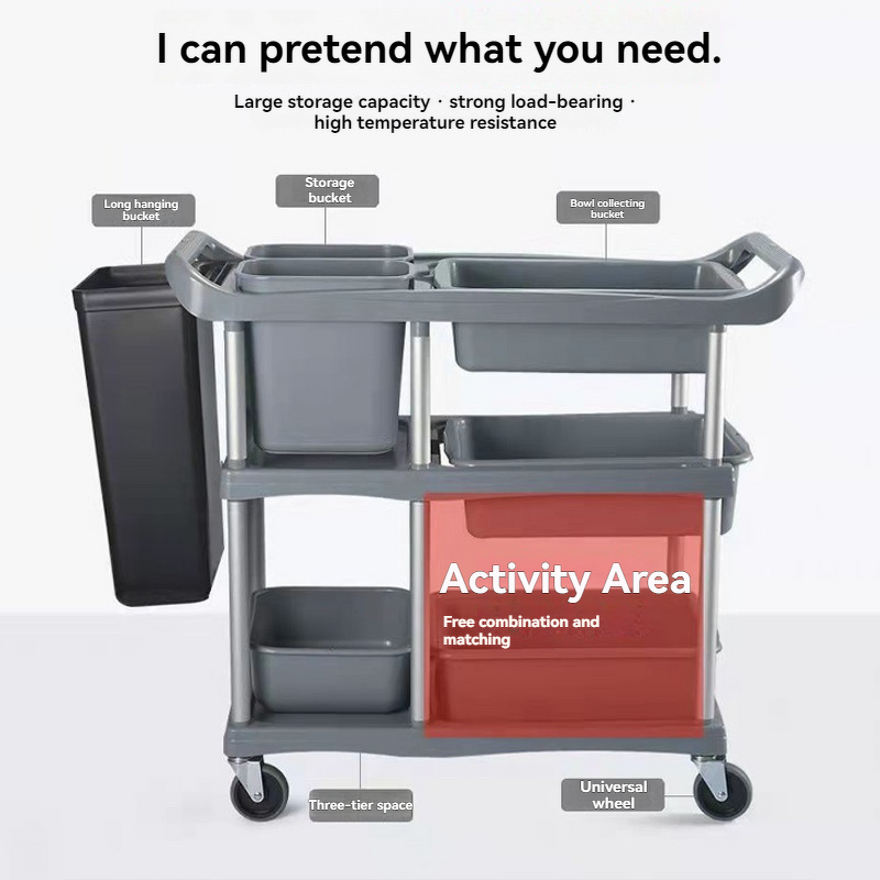 Collection Cart Manufacturer - Double Armrest Plastic Three-layer
