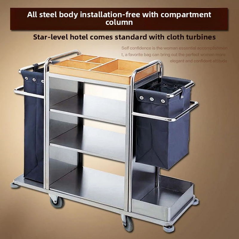 Housekeeping Trolley Manufacturer - Hotel Plastic and Metal Linen Cart for Work Cleaning & Storage Service for Guesthouses & Offices