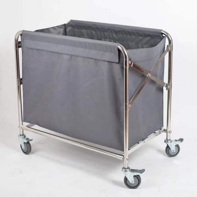 Linen Laundry Cart Manufacturer - The Hotel Collects with Thickened Conical Stainless Steel Lining for Recycling Services