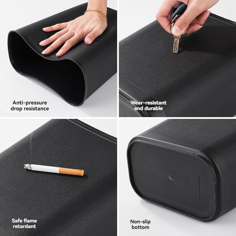 Trash Bin Manufacturer - Durable Flame-Retardant Plastic Hotel for Guest Room Household Office Toilet Paper Basket Rectangular Commercial