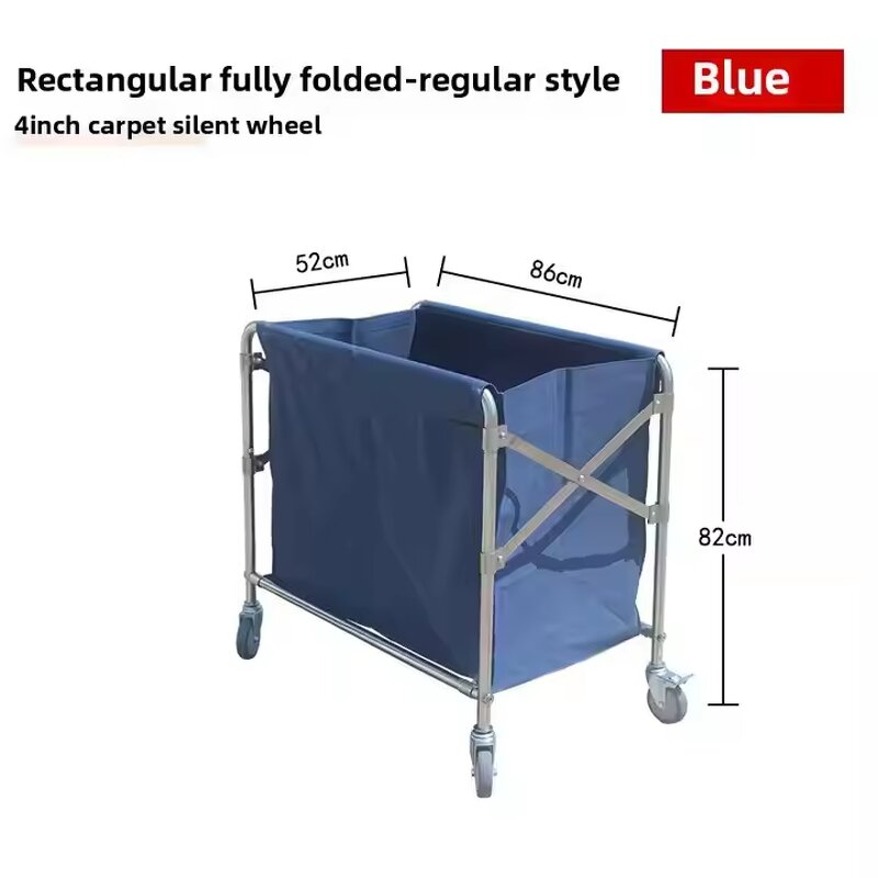 Linen Collection Trolley Manufacturer - Stainless Steel Folding Cart for Bed Sheet Transport and Room Cleaning Services
