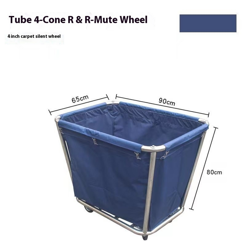 Linen Cart Manufacturer - Thickened Conical Stainless Steel Disassembly Assembly Collection Cart for Hotel Restaurant Guest Room Laundry