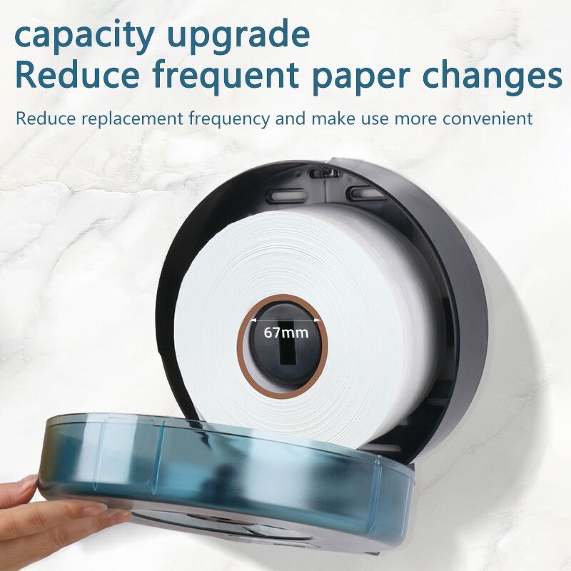 Toilet Paper Box Manufacturer - Wall-Mounted Large Plate Hotel Bathroom Amenities Roll Paper Box Perforated Toilet Paper Tube