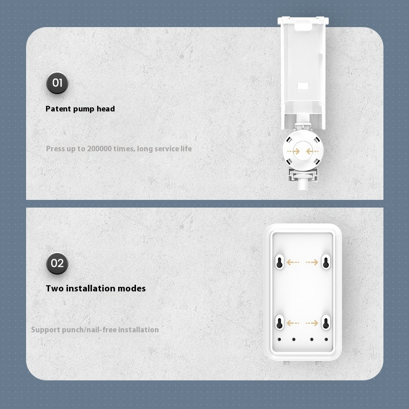 Shampoo Dispenser Manufacturer - Wall-Mounted Press-Type Bathroom Commercial Hotel Soap Shower Gel Bottle USB Battery Powered No-Drill Design