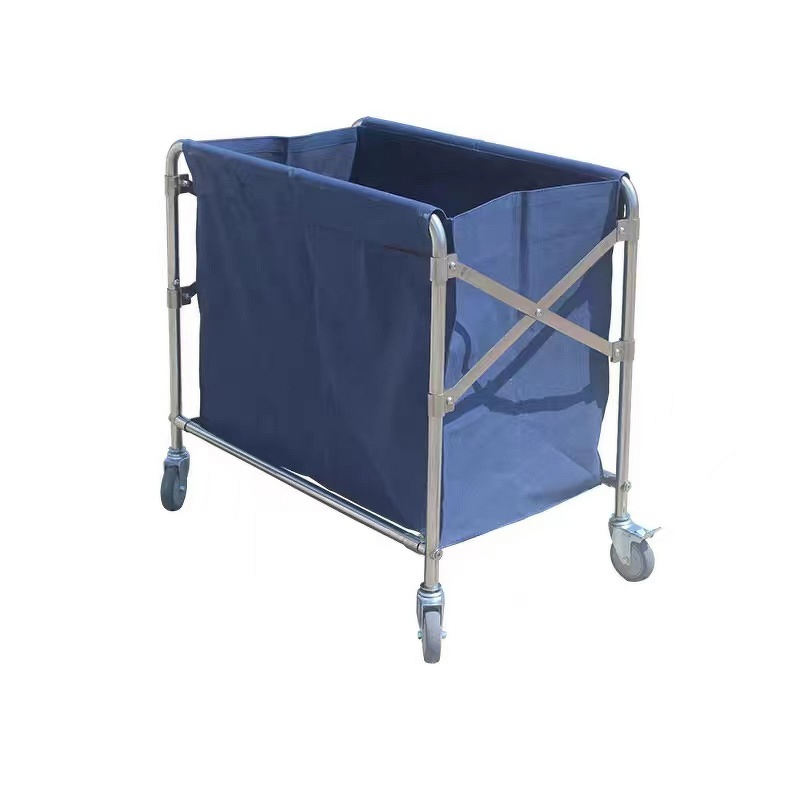 Linen Cart Manufacturer - Hotel Collection Square Recycling Trolley with Conical Stainless Steel for Laundry Room Guest Room Service