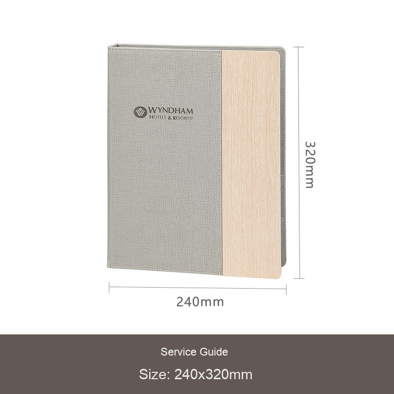 Leather Desktop Set Manufacturer - Eco-Friendly Gray Wood with Tissue Box Memo Clip Tea Box for Hotel Restaurant Custom Logo Available