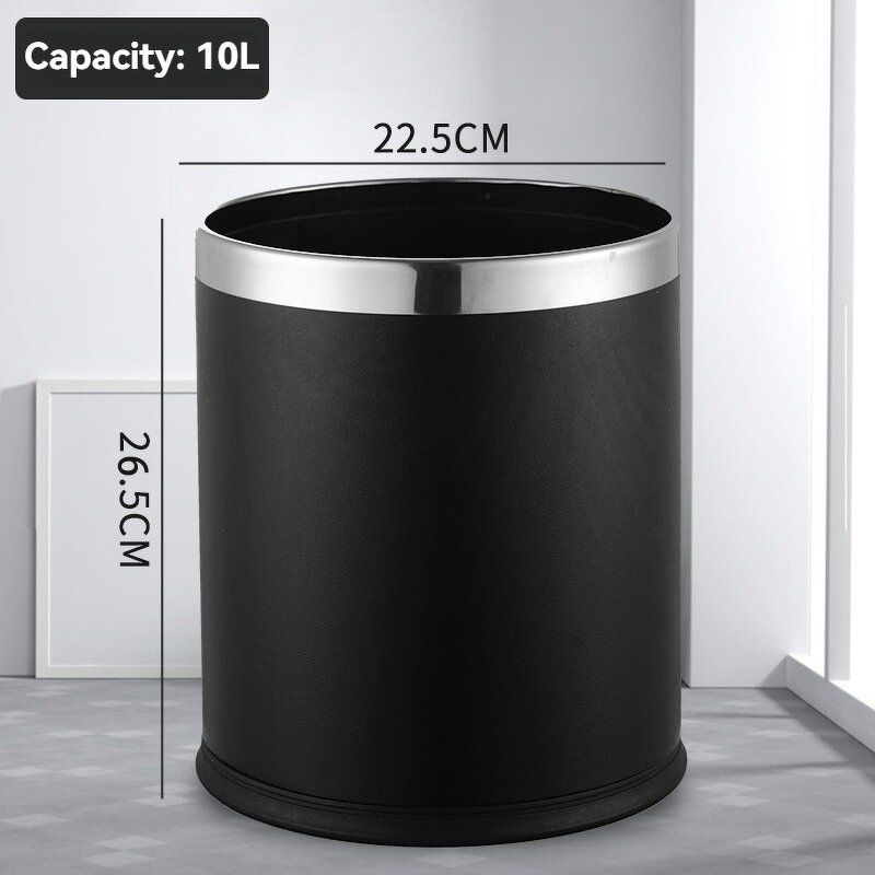 Plastic Trash Bin Manufacturer - Guest Room Round Double-Layer - Durable