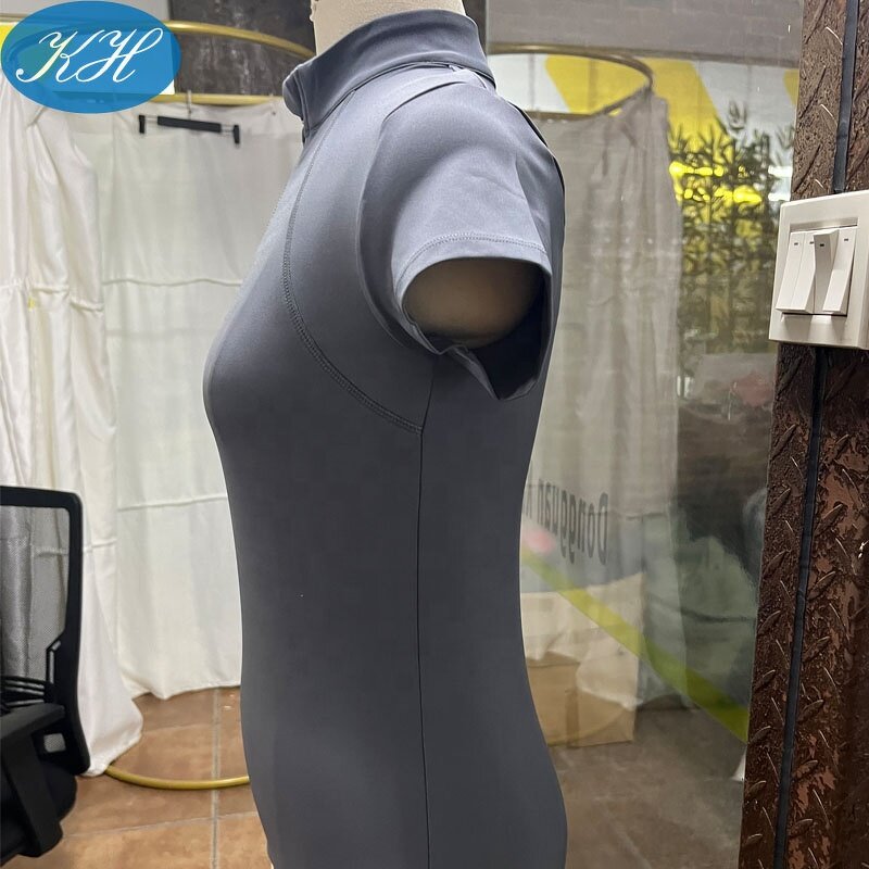 Equestrian Tops Manufacturer - Stock Women Short Sleeve Stretch Sun Shirts Wholesale Lady Horse Riding Base Layer