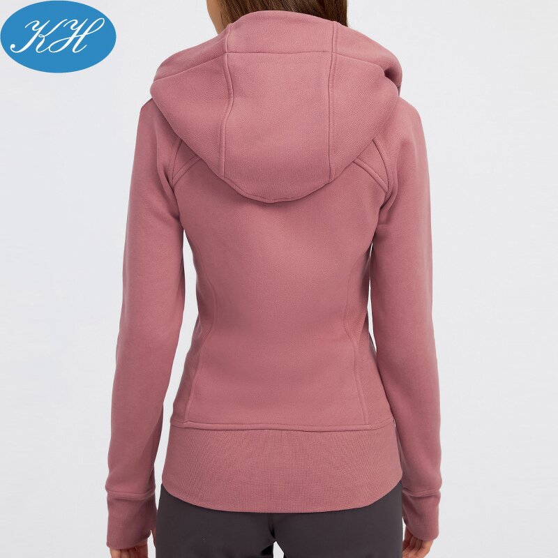 Winter Fleece Hoodie Manufacturer - Hot Selling High Quality Zipper Sports Jacket With Pockets Women Hoodies