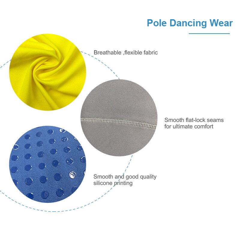 Pole Dance Clothing Set Manufacturer - Factory Price OEM Leopard Pattern Yellow Exotic Grip Sticky