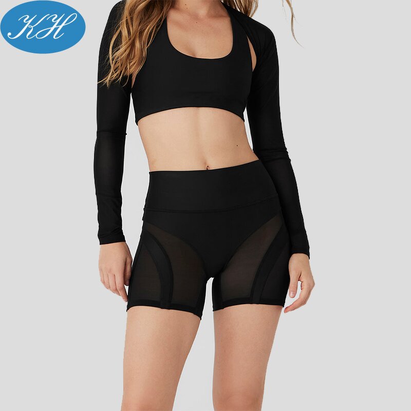 Mesh Yoga Sets Manufacturer - Custom Heat Wave Shrug for Women Sport Wear Fitness Set