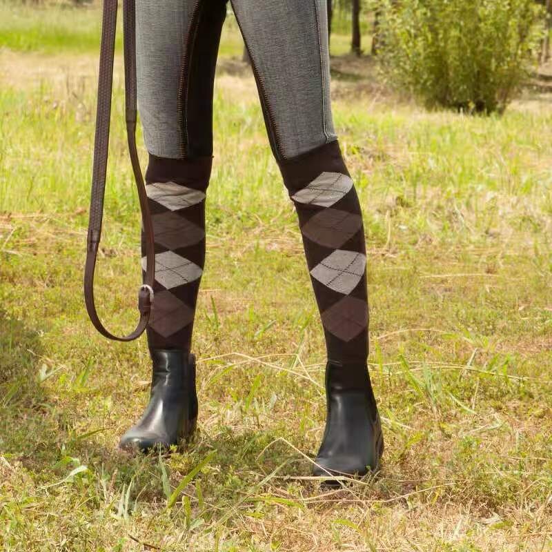 Equestrian Socks Manufacturer - Custom Logo Jacquard Silicone Printing Knitting Knee High Unisex
