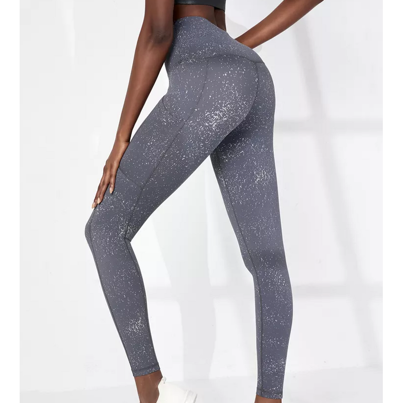 Workout Leggings Manufacturer - Women's Light Weight Breathable Shine Reflective Speckles High Waist