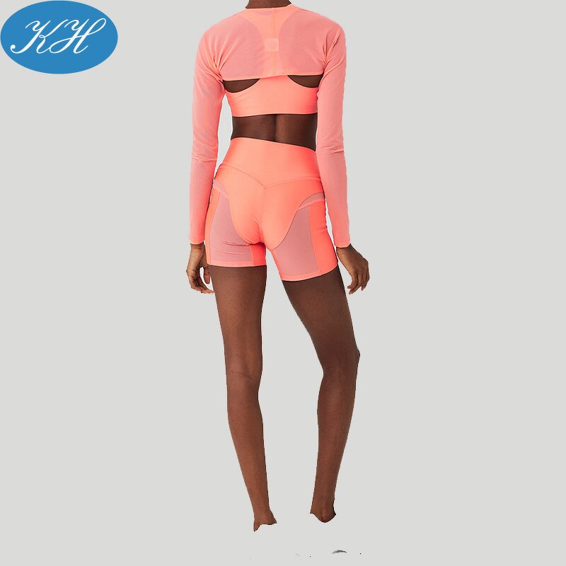 Mesh Yoga Sets Manufacturer - Custom Heat Wave Shrug for Women Sport Wear Fitness Set