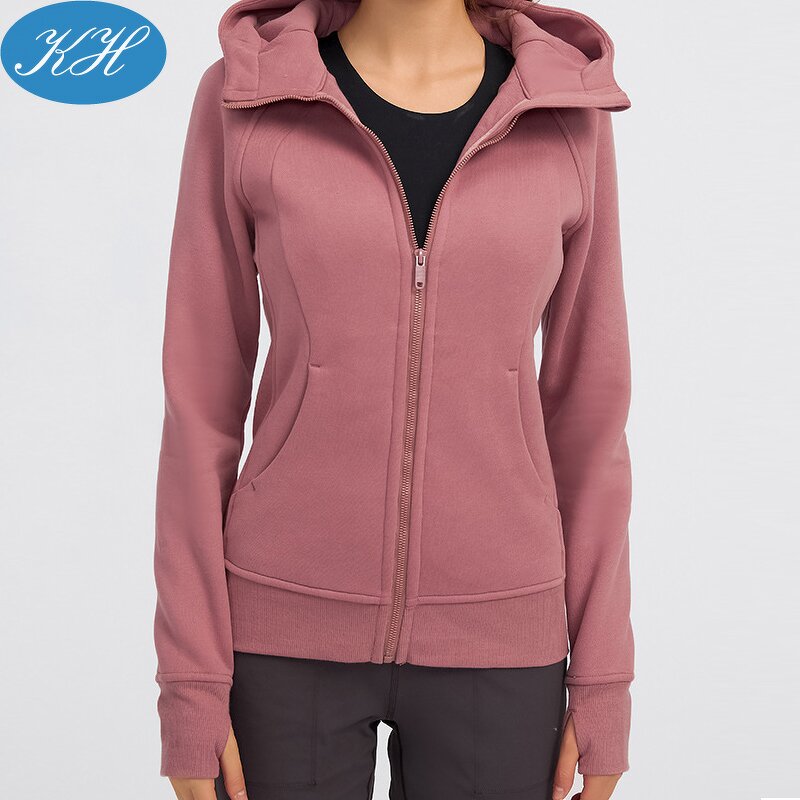 Winter Fleece Hoodie Manufacturer - Hot Selling High Quality Zipper Sports Jacket With Pockets Women Hoodies