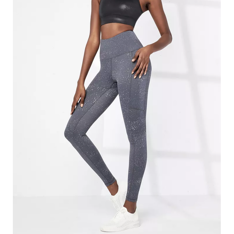Workout Leggings Manufacturer - Women's Light Weight Breathable Shine Reflective Speckles High Waist