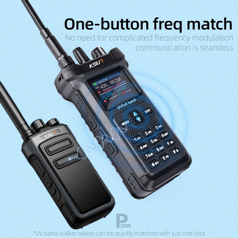 Walkie Talkie Manufacturer - KSUT UV119D VHF UHF Ham Radio with Flashlight & Reverse Charging