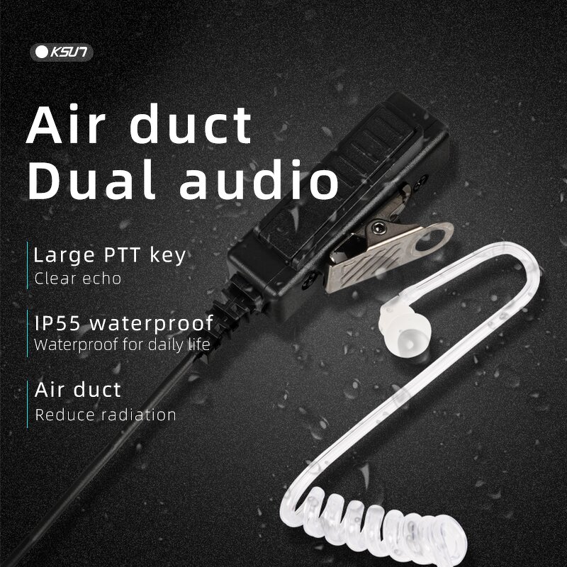 Headset Manufacturer - Air Acoustic Tube Earpiece 2 Pin Mic for Baofeng 888S UV-5R UV-82