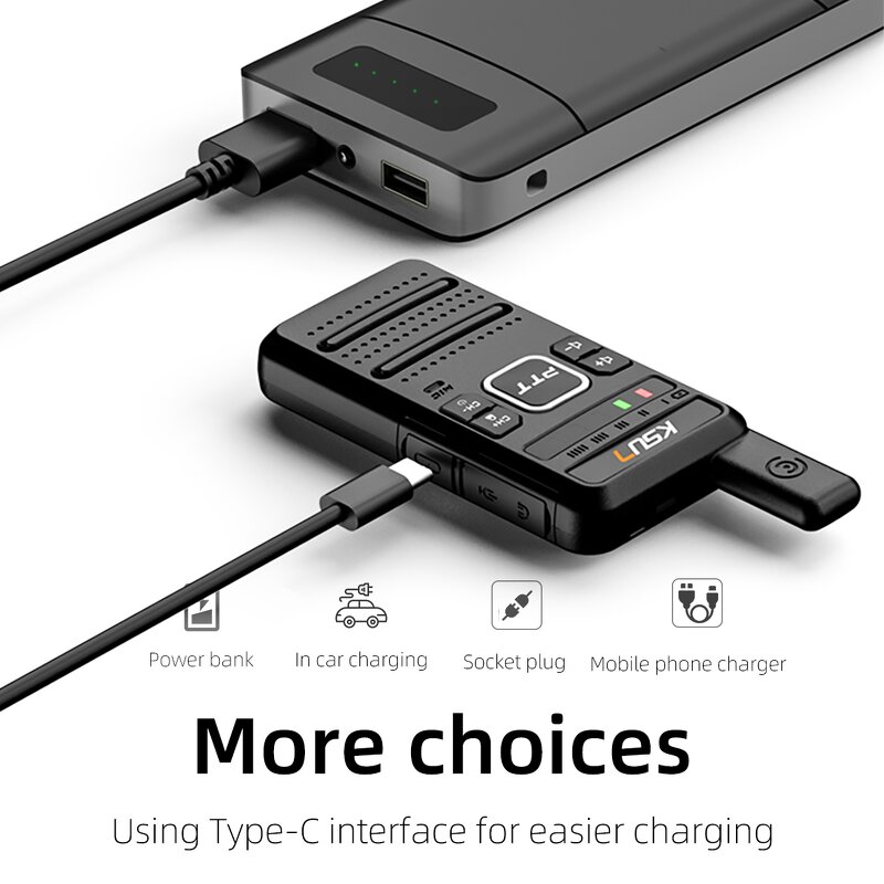 Walkie Talkie Manufacturer - KSUT M10 Type-C Rechargeable Ultrathin 2 Pack Two Way Radio