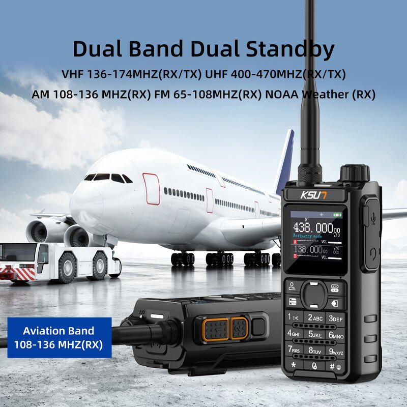 Walkie Talkie Manufacturer - KSUN UV108D Two-Way Radio 5W Handheld Long-Distance UHF VHF