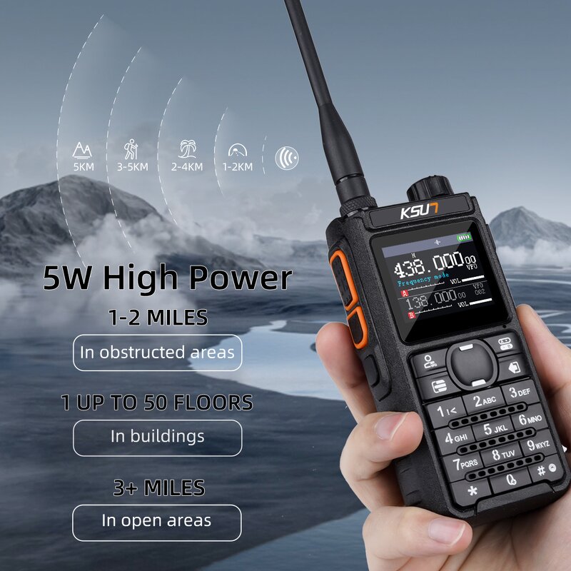 Walkie Talkie Manufacturer - KSUN UV108D Two-Way Radio 5W Handheld Long-Distance UHF VHF